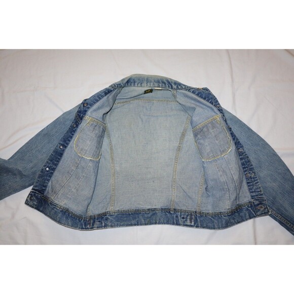 Vtg Womens Lee Rider Sanforized Union Made USA Denim Trucker Jacket 153438 Short - Picture 9 of 12